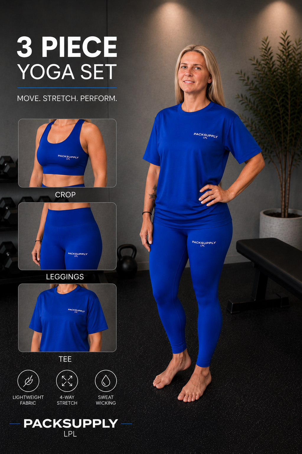 PSLA 3 Piece Active Set – Electric Blue