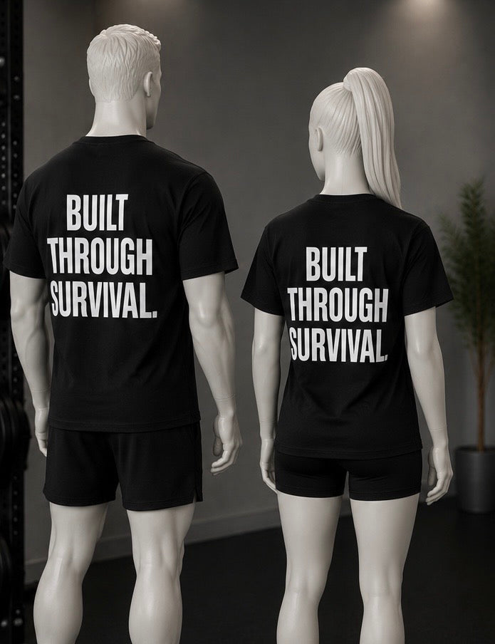 PSLA Built Through Survival Tee – Black